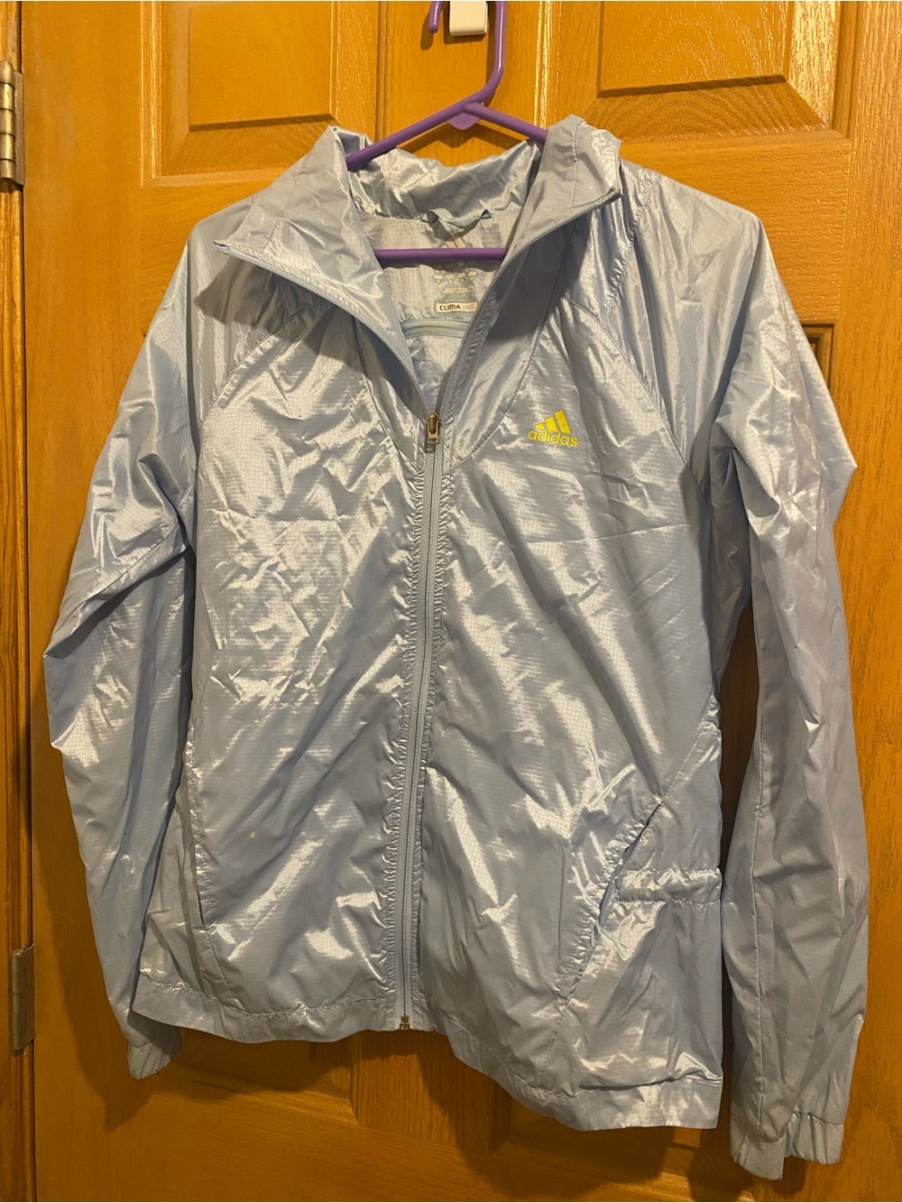 adidas Light blue Windbreaker with Yellow Logo